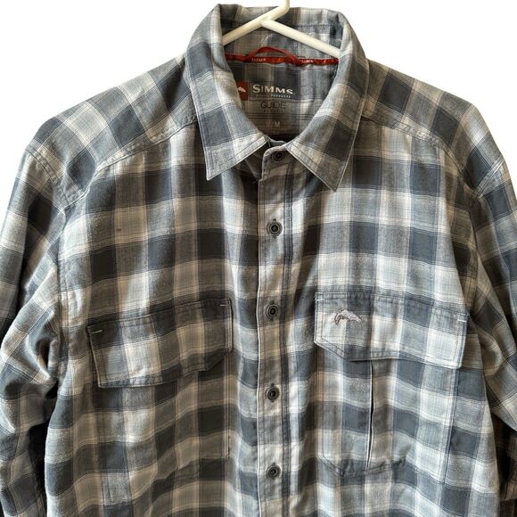 MENS SIMMS GUIDE SERIES FISHING SHIRT MIDWEIGHT LONG SLEEVE CHECKED TECHNICAL M - Picture 3 of 12